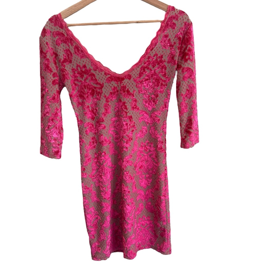 Free People Intimately Velvet Pink Nude Dress Size XS